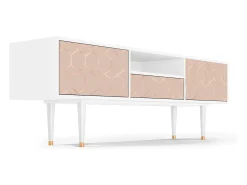Best Mueble de TV - 170х59х41 cm - T6 - Rose Honeycomb, Branco Bege