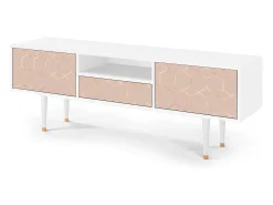 Best Mueble de TV - 170х59х41 cm - T6 - Rose Honeycomb, Branco Bege