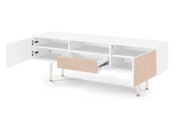 Best Mueble de TV - 170х59х41 cm - T6 - Rose Honeycomb, Branco Bege