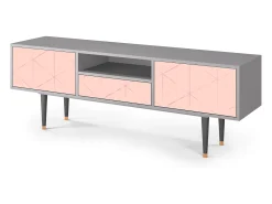 Móvel De Tv| Mueble de TV - 170х59х41 cm - T6 - Rose Quartz, Cinza Cinzento