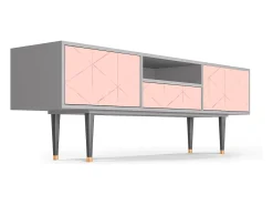 Móvel De Tv| Mueble de TV - 170х59х41 cm - T6 - Rose Quartz, Cinza Cinzento