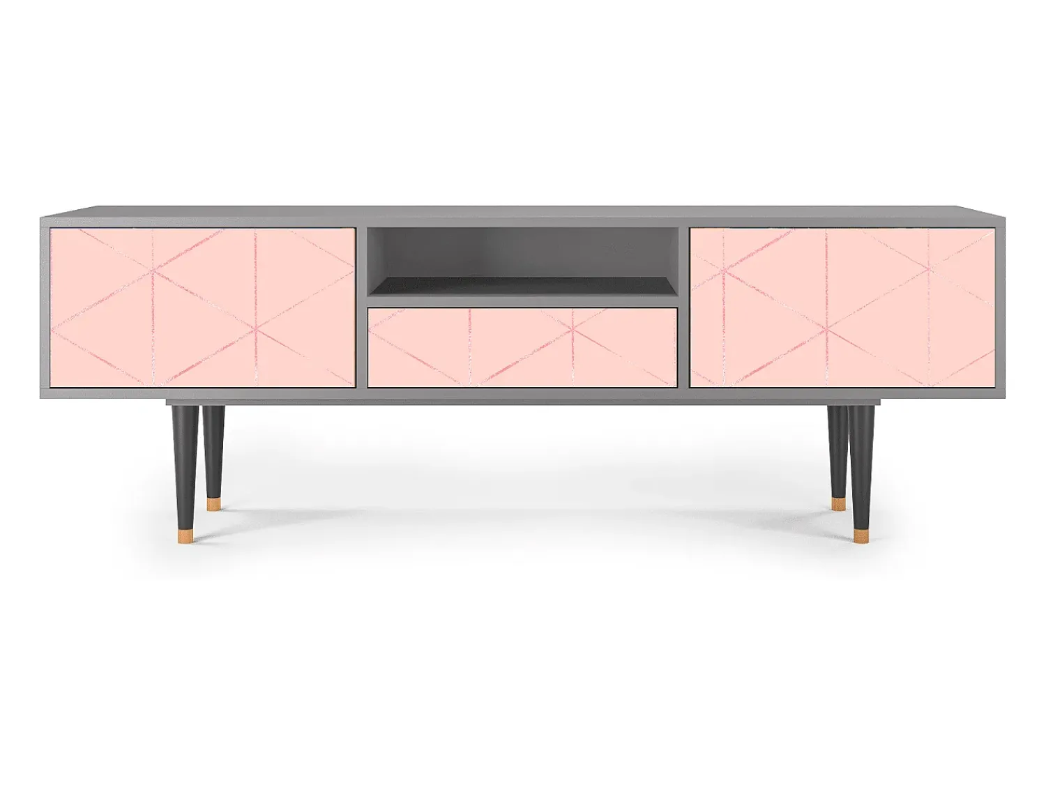 Móvel De Tv| Mueble de TV - 170х59х41 cm - T6 - Rose Quartz, Cinza Cinzento