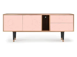 Móvel De Tv| Mueble de TV - 170х69х48 cm - T1 - Rose Quartz, Nogueira Castanho