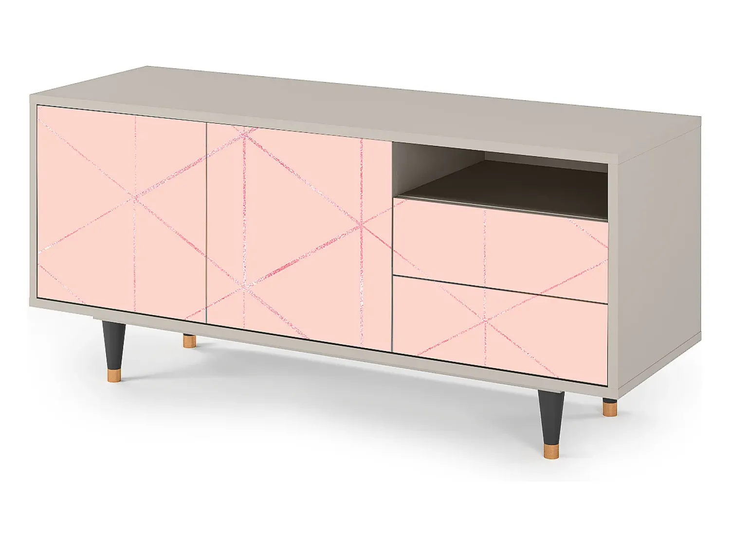 Mueble de TV - 125х56х41 cm - T7 - Rose Quartz, Areia^ Móvel De Tv