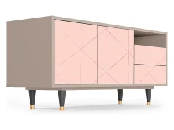 Móvel De Tv| Mueble de TV - 125х56х41 cm - T7 - Rose Quartz, Latte Bege