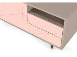 Móvel De Tv| Mueble de TV - 125х56х41 cm - T7 - Rose Quartz, Latte Bege