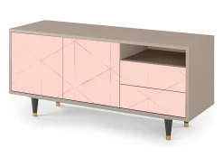 Móvel De Tv| Mueble de TV - 125х56х41 cm - T7 - Rose Quartz, Latte Bege