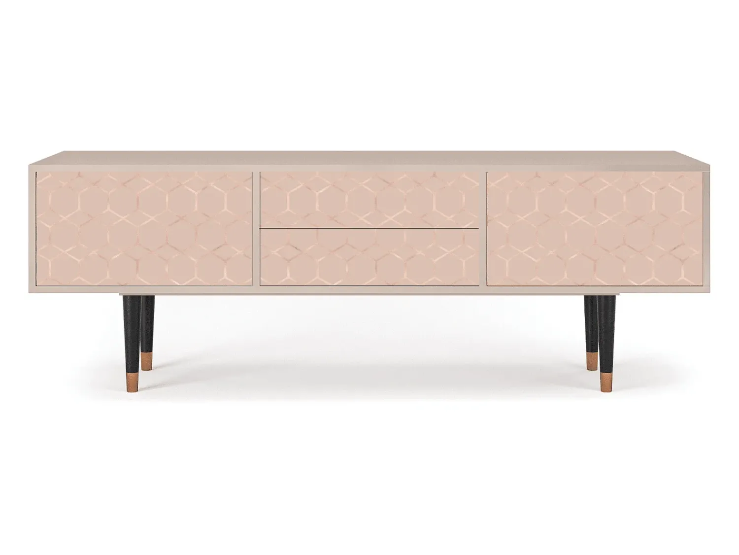 Móvel De Tv* Mueble de TV - 170х59х48 cm - T4 - Rose Honeycomb, Latte Bege