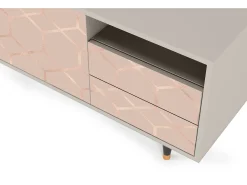 Móvel De Tv* Mueble de TV - 125х56х41 cm - T7 - Rose Honeycomb, Areia Bege