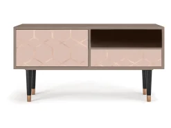 Móvel De Tv* Mueble de TV - 115х59х48 cm - T3 - Rose Honeycomb, Latte Bege