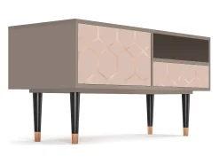 Móvel De Tv* Mueble de TV - 115х59х48 cm - T3 - Rose Honeycomb, Latte Bege