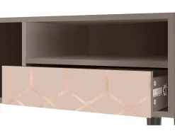 Móvel De Tv* Mueble de TV - 115х59х48 cm - T3 - Rose Honeycomb, Latte Bege