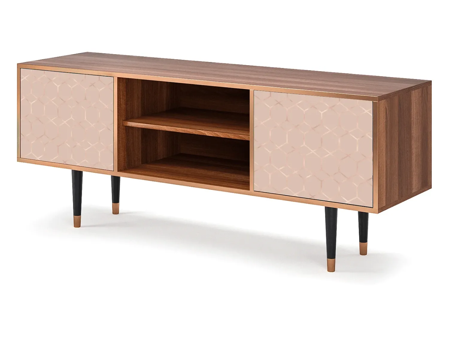 Mueble de TV - 170х69х48 cm - T2 - Rose Honeycomb, Nogueira^ Móvel De Tv