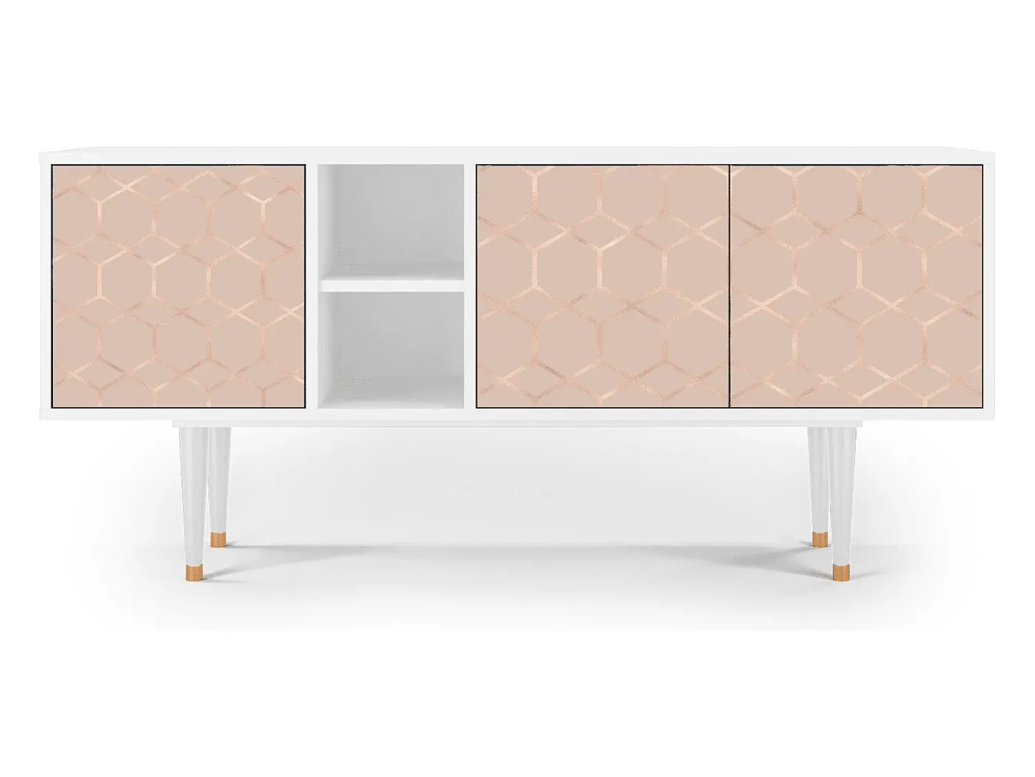 Sale Mueble de TV - 150х69х41 cm - T5 - Rose Honeycomb, Branco Bege
