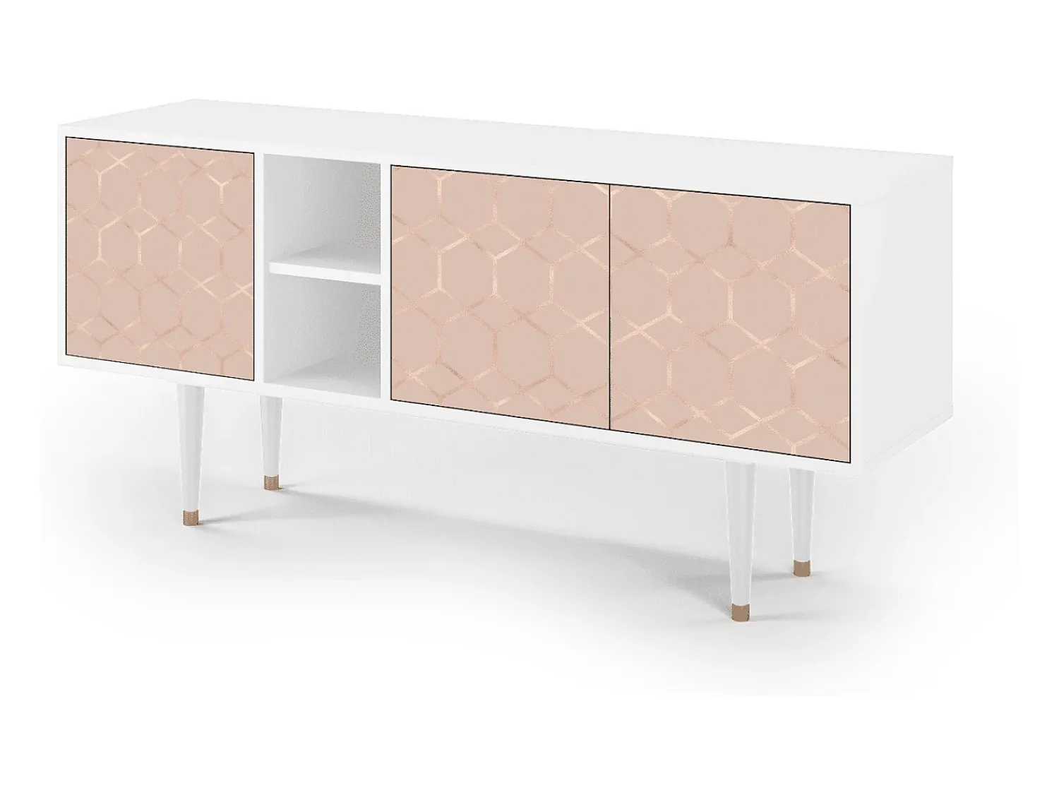 Sale Mueble de TV - 150х69х41 cm - T5 - Rose Honeycomb, Branco Bege