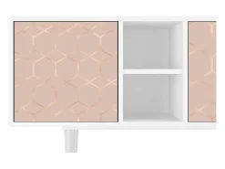 Sale Mueble de TV - 150х69х41 cm - T5 - Rose Honeycomb, Branco Bege