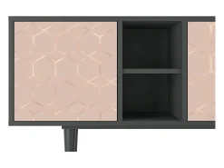Móvel De Tv| Mueble de TV - 150х69х41 cm - T5 - Rose Honeycomb, Antracite Cinza antracite