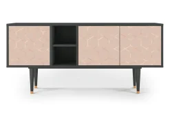 Móvel De Tv| Mueble de TV - 150х69х41 cm - T5 - Rose Honeycomb, Antracite Cinza antracite