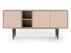 New Mueble de TV - 150х69х41 cm - T5 - Rose Honeycomb, Latte Bege