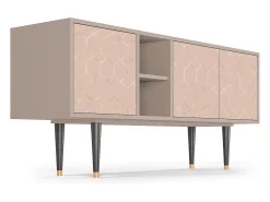 New Mueble de TV - 150х69х41 cm - T5 - Rose Honeycomb, Latte Bege
