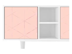 Móvel De Tv* Mueble de TV - 150х69х41 cm - T5 - Rose Quartz, Branco Bege
