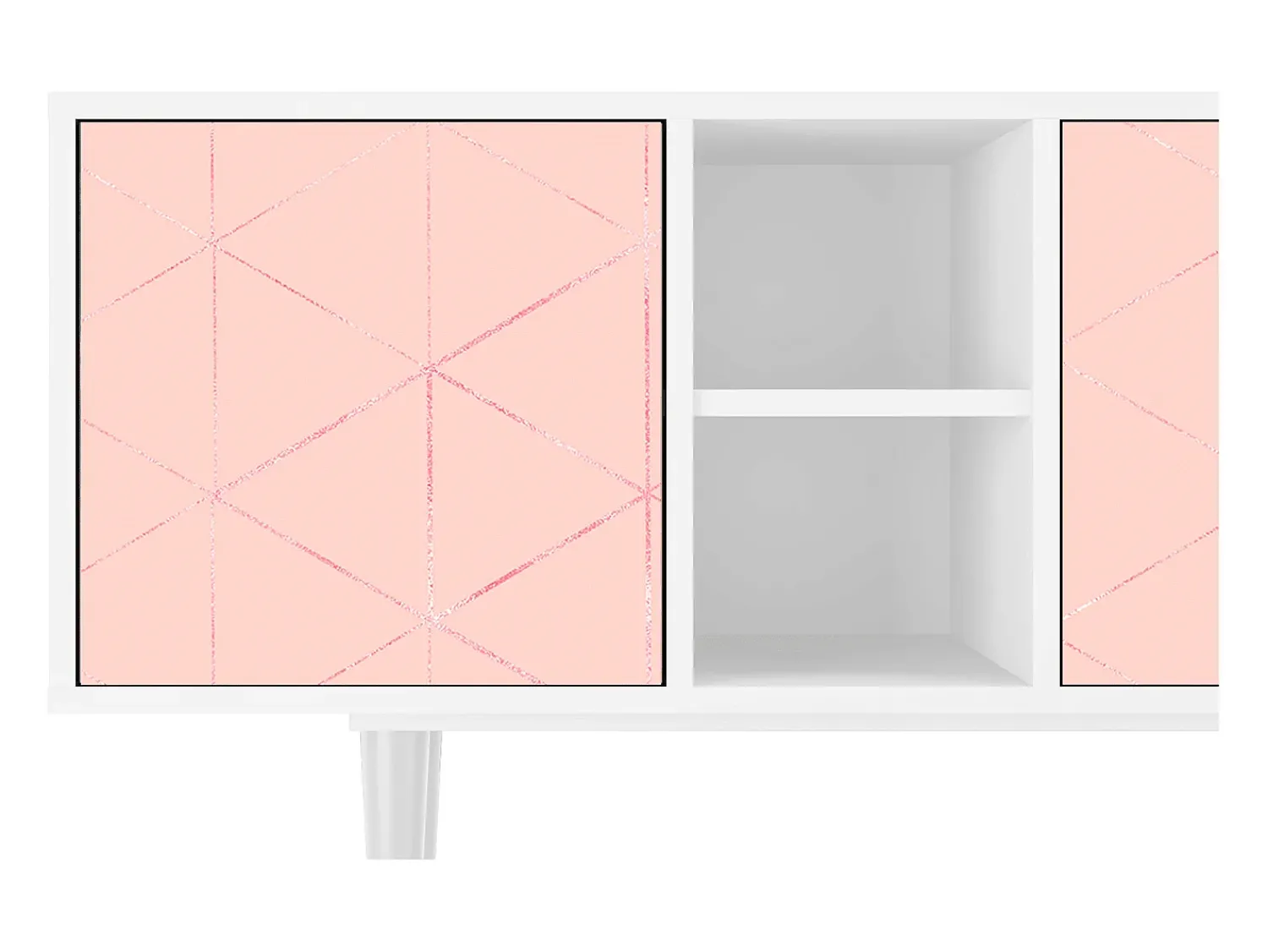 Móvel De Tv* Mueble de TV - 150х69х41 cm - T5 - Rose Quartz, Branco Bege