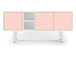 Móvel De Tv* Mueble de TV - 150х69х41 cm - T5 - Rose Quartz, Branco Bege