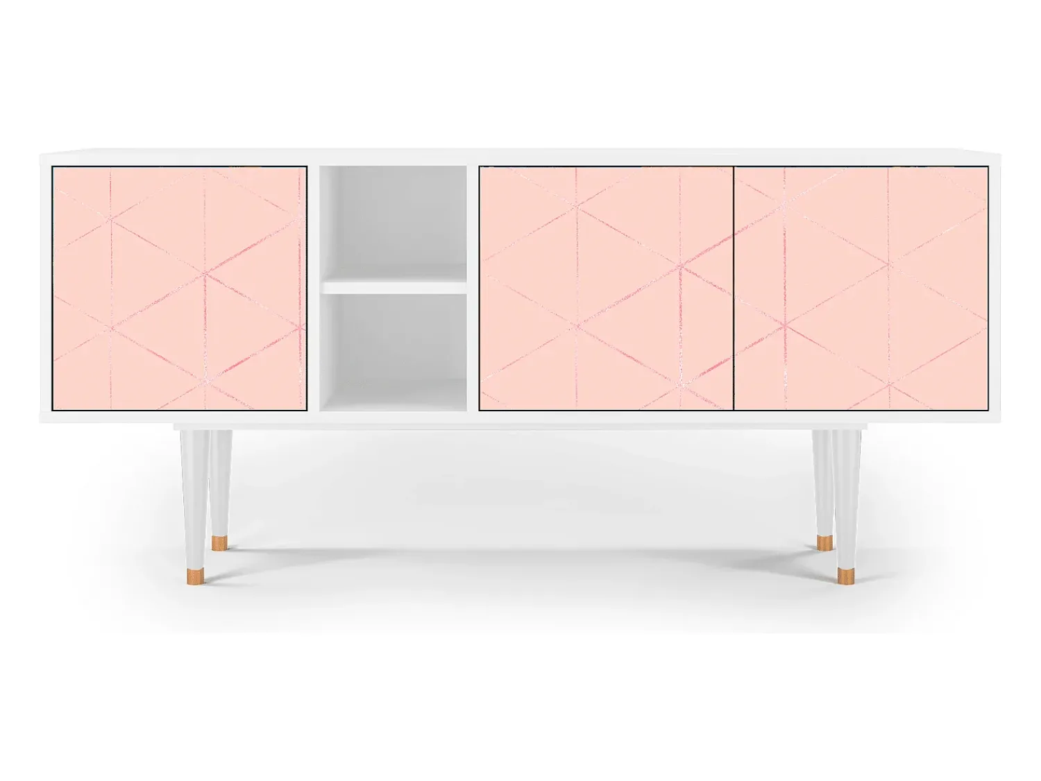 Móvel De Tv* Mueble de TV - 150х69х41 cm - T5 - Rose Quartz, Branco Bege