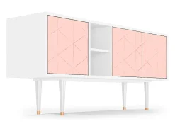 Móvel De Tv* Mueble de TV - 150х69х41 cm - T5 - Rose Quartz, Branco Bege