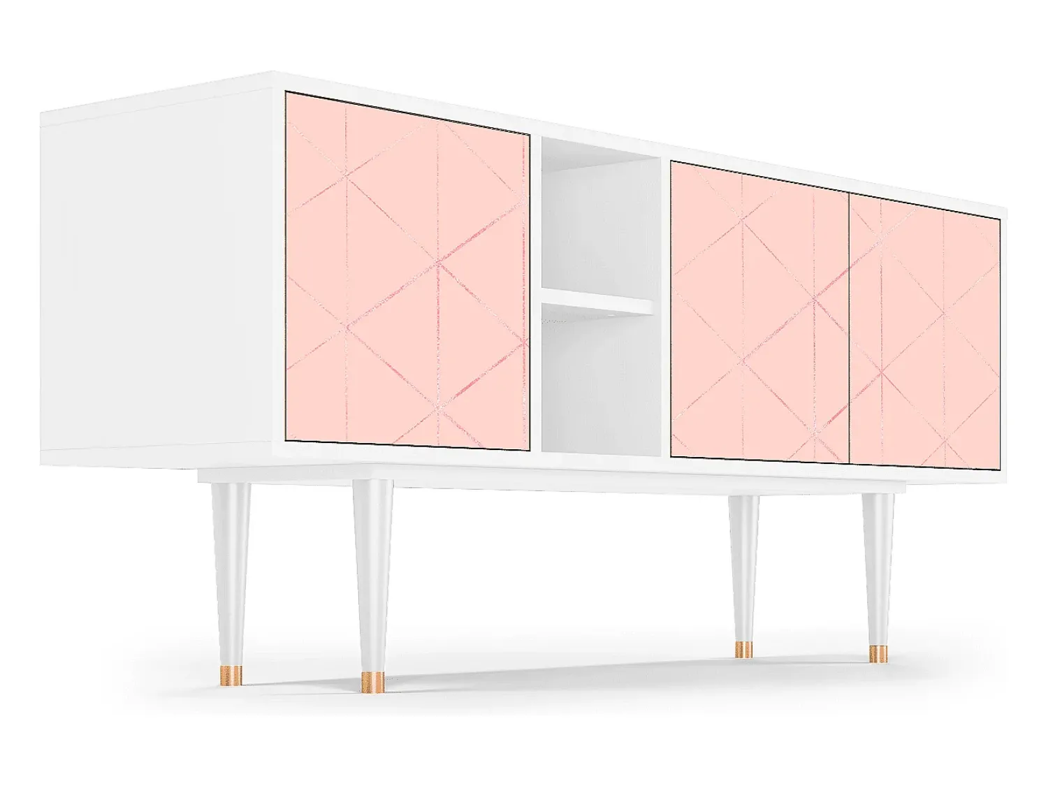 Móvel De Tv* Mueble de TV - 150х69х41 cm - T5 - Rose Quartz, Branco Bege