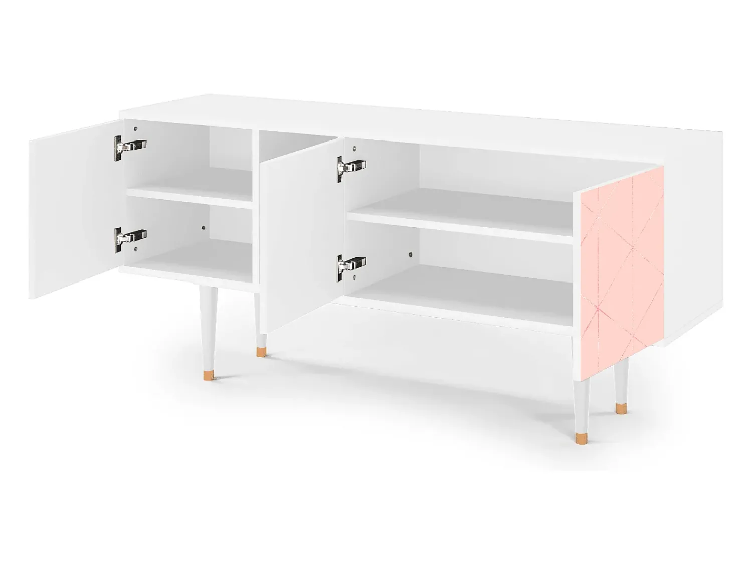 Móvel De Tv* Mueble de TV - 150х69х41 cm - T5 - Rose Quartz, Branco Bege