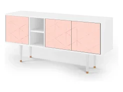 Móvel De Tv* Mueble de TV - 150х69х41 cm - T5 - Rose Quartz, Branco Bege