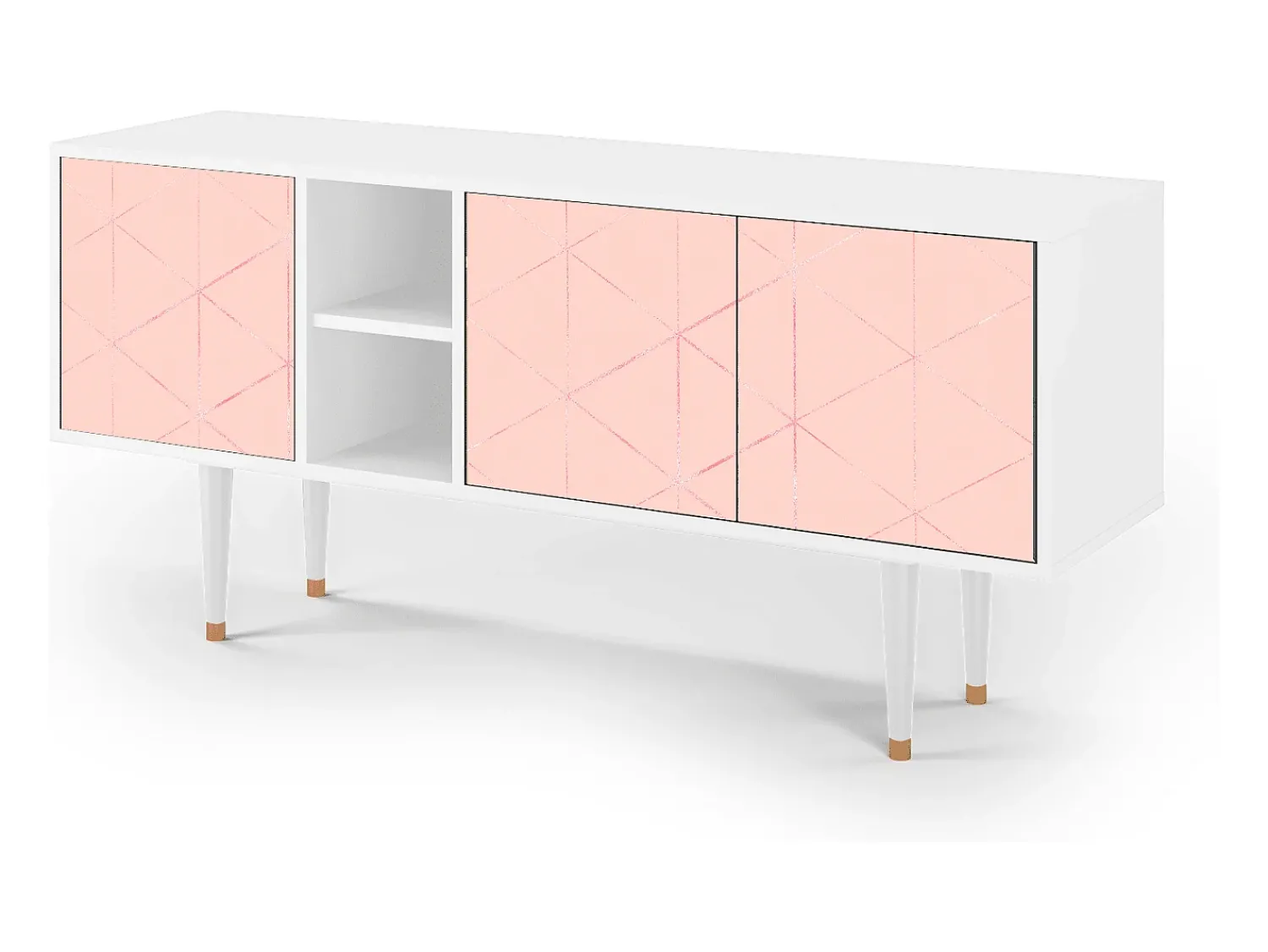 Móvel De Tv* Mueble de TV - 150х69х41 cm - T5 - Rose Quartz, Branco Bege