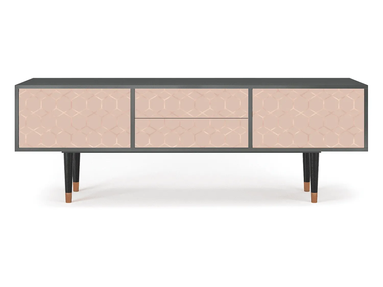 New Mueble de TV - 170х59х48 cm - T4 - Rose Honeycomb, Antracite Cinza antracite