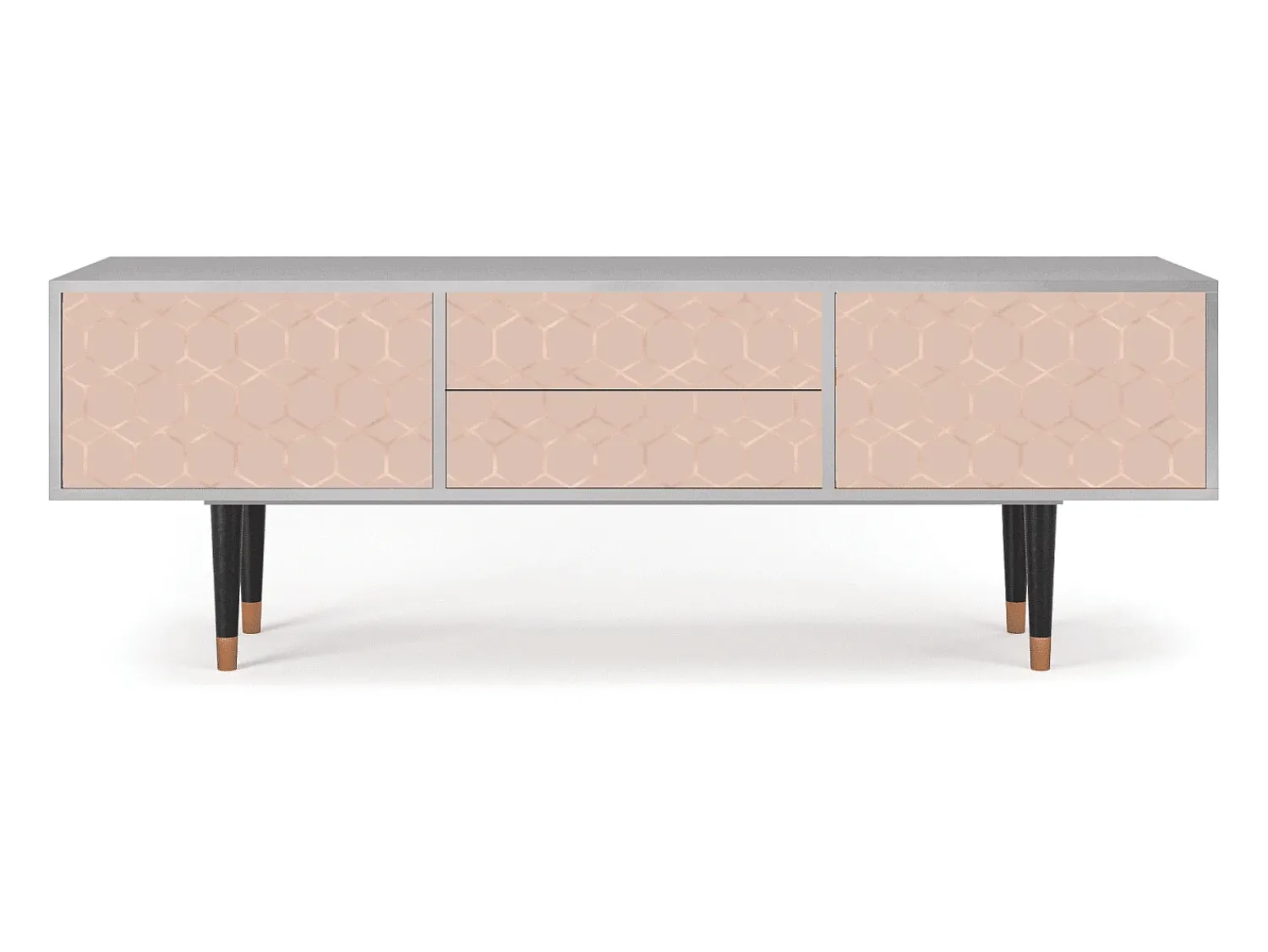 Mueble de TV - 170х59х48 cm - T4 - Rose Honeycomb, Cinza^ Móvel De Tv