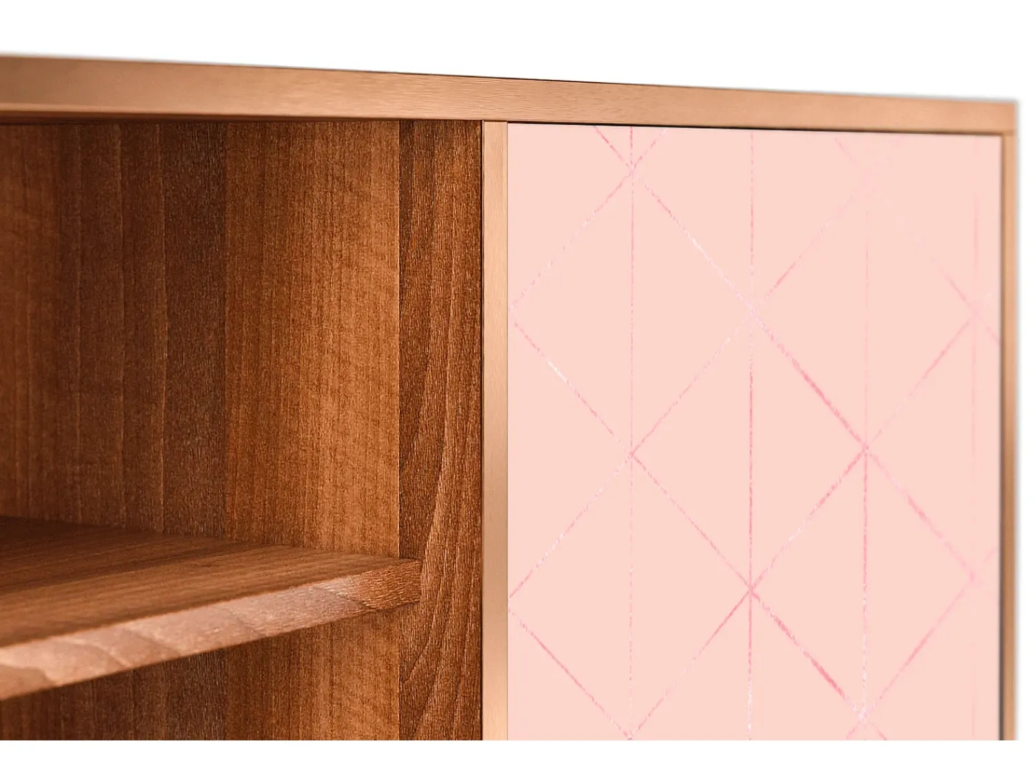 Clearance Mueble de TV - 170х69х48 cm - T2 - Rose Quartz, Nogueira Castanho
