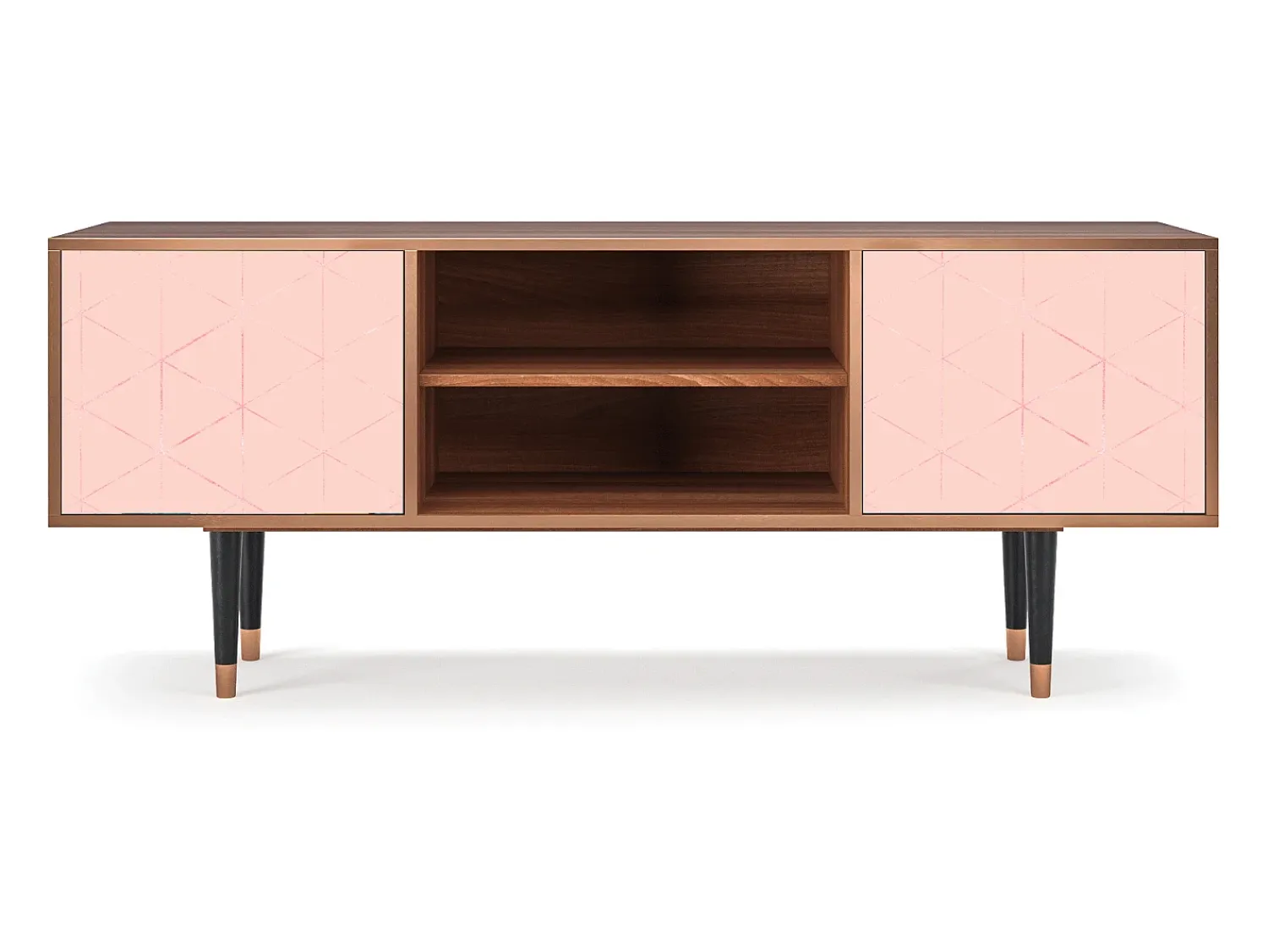 Clearance Mueble de TV - 170х69х48 cm - T2 - Rose Quartz, Nogueira Castanho