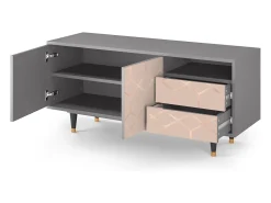 Mueble de TV - 125х56х41 cm - T7 - Rose Honeycomb, Cinza^ Móvel De Tv