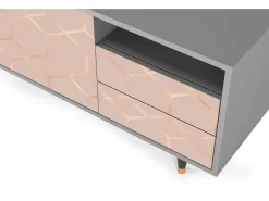 Mueble de TV - 125х56х41 cm - T7 - Rose Honeycomb, Cinza^ Móvel De Tv