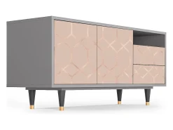 Mueble de TV - 125х56х41 cm - T7 - Rose Honeycomb, Cinza^ Móvel De Tv