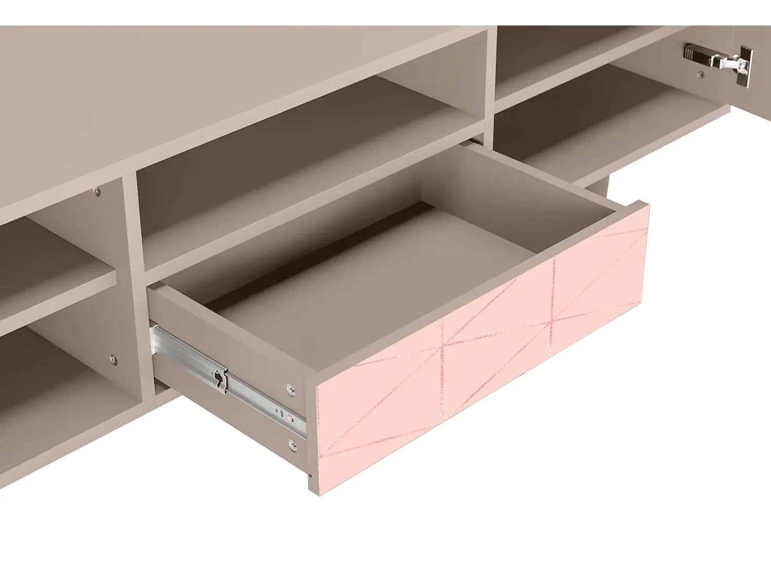 Móvel De Tv| Mueble de TV - 170х59х41 cm - T6 - Rose Quartz, Latte Bege