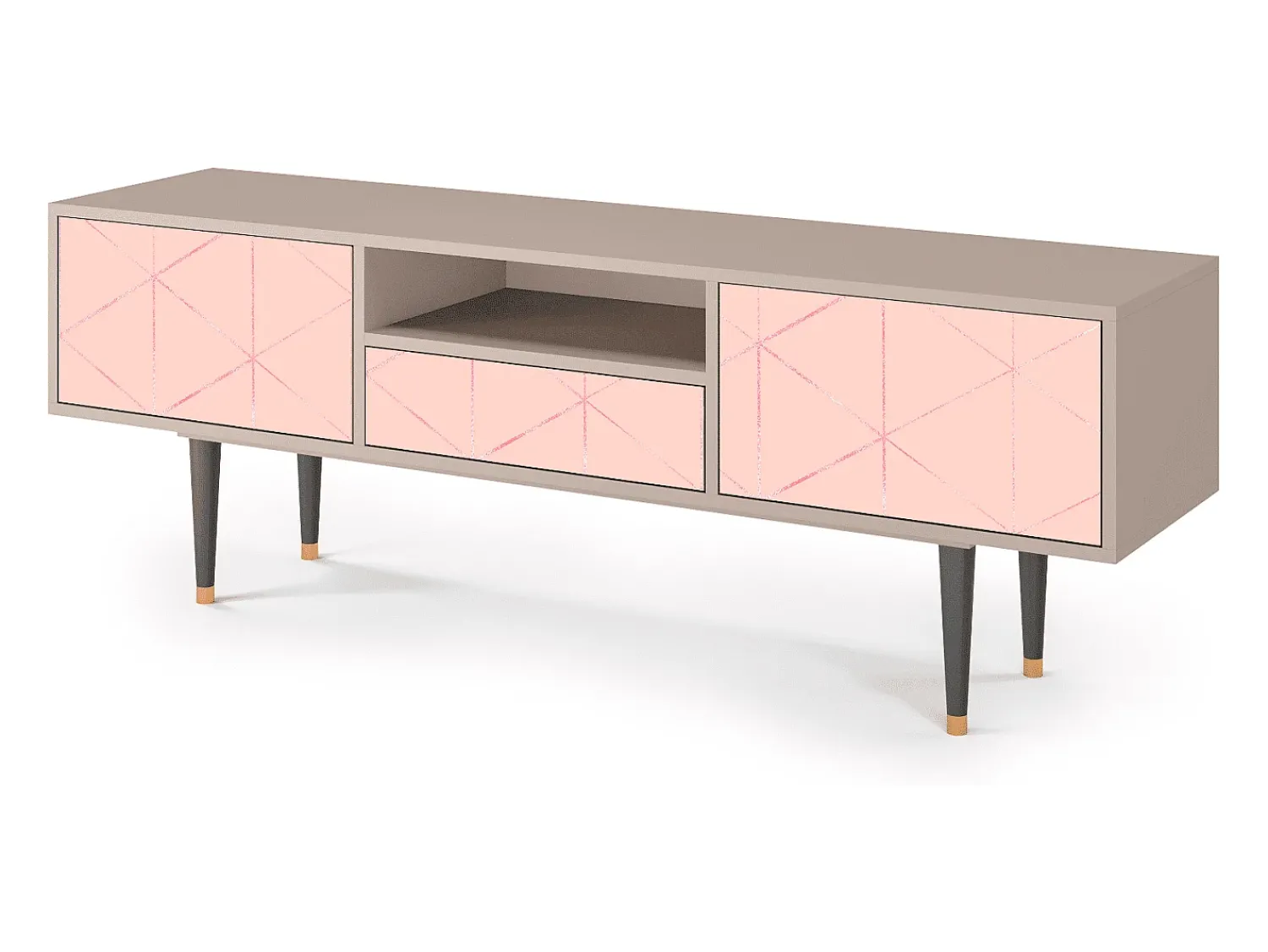 Móvel De Tv| Mueble de TV - 170х59х41 cm - T6 - Rose Quartz, Latte Bege