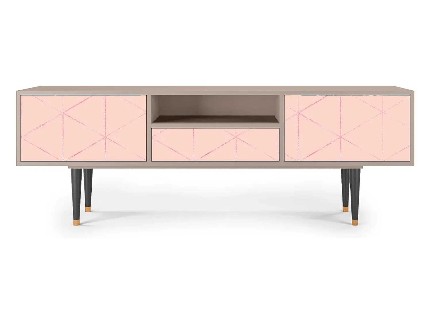Móvel De Tv| Mueble de TV - 170х59х41 cm - T6 - Rose Quartz, Latte Bege