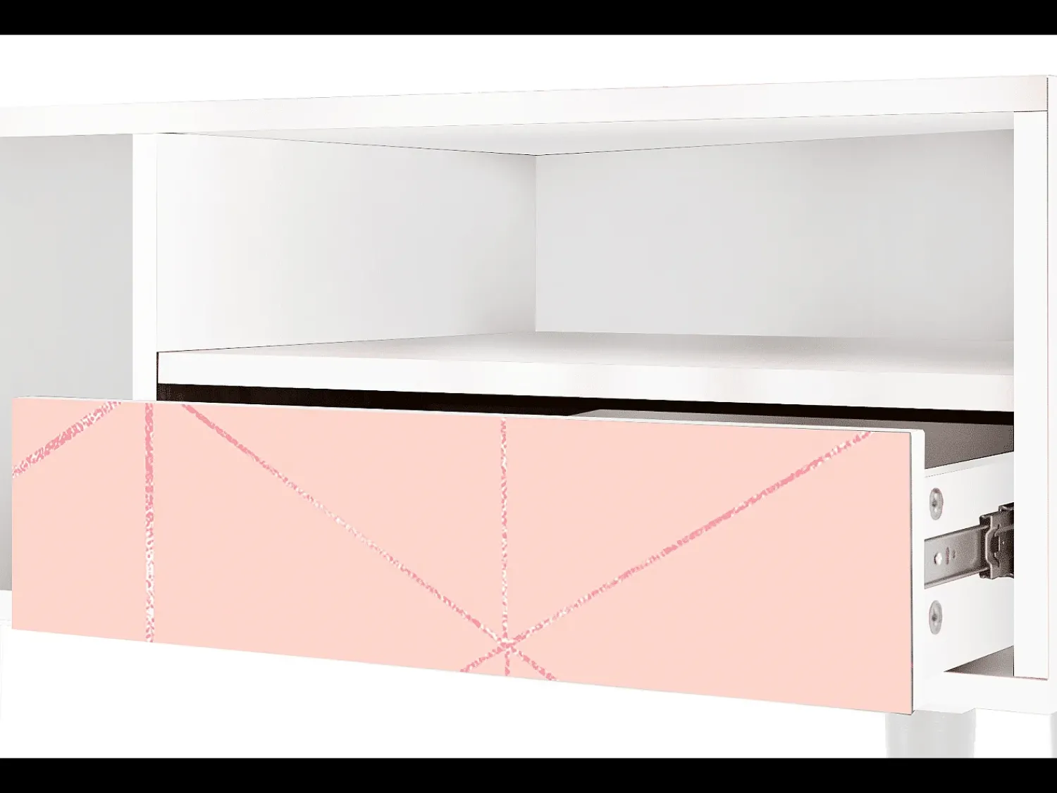 Clearance Mueble de TV - 115х59х48 cm - T3 - Rose Quartz, Branco Bege