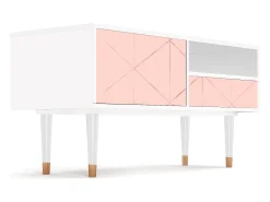 Clearance Mueble de TV - 115х59х48 cm - T3 - Rose Quartz, Branco Bege