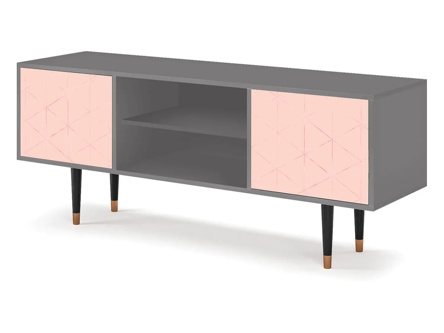 Móvel De Tv| Mueble de TV - 170х69х48 cm - T2 - Rose Quartz, Cinza Cinzento