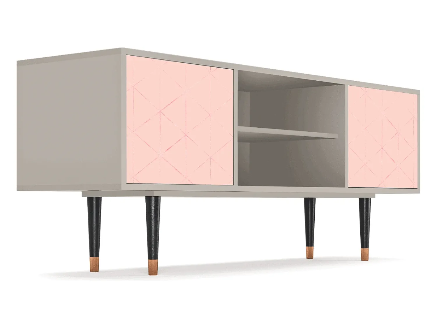 Hot Mueble de TV - 170х69х48 cm - T2 - Rose Quartz, Areia Bege