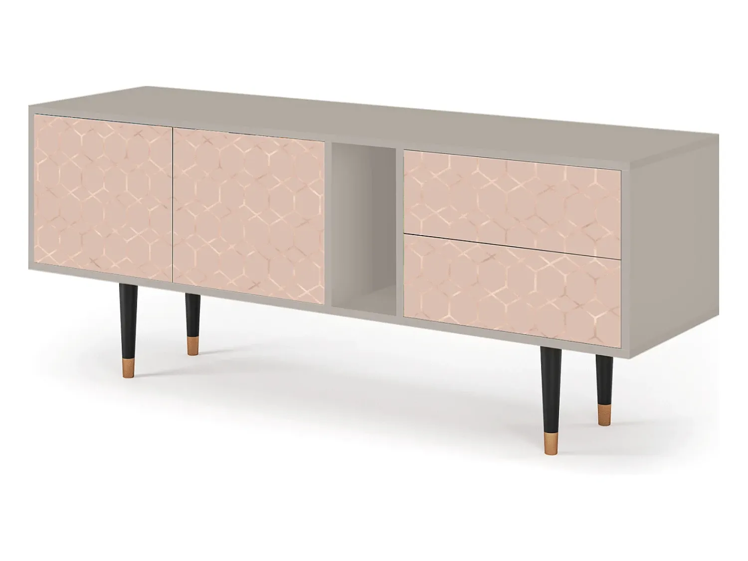 Mueble de TV - 170х69х48 cm - T1 - Rose Honeycomb, Areia^ Móvel De Tv
