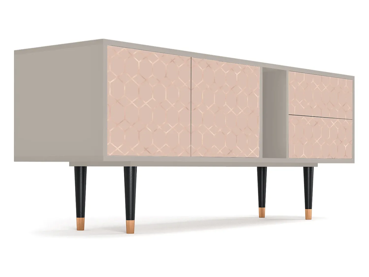 Mueble de TV - 170х69х48 cm - T1 - Rose Honeycomb, Areia^ Móvel De Tv