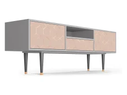 Mueble de TV - 170х59х41 cm - T6 - Rose Honeycomb, Cinza^ Móvel De Tv